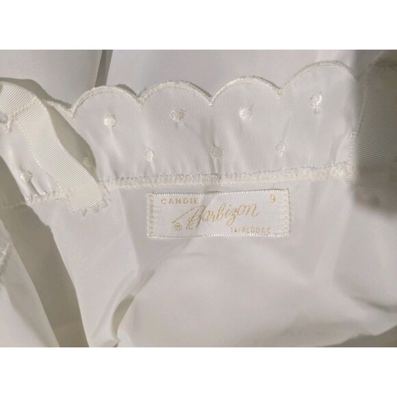 Vintage 60s Candie Barbizon Full Slip Dress Tafredda Ivory Side Zipper 9 / S B33 - Picture 7 of 7